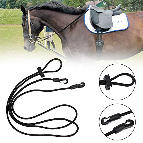 DSFSAEG Riendas de Caballo, 3m Elástico Cuello Camilla Ajustable Nylon Entrenamiento Cuerda Al Aire Libre Recreación Accesorios