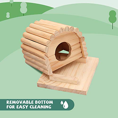 DUANY STORE Mini casa de hámster de madera, 11 x 10 x 9 cm, hábitat de anidación de animales pequeños, casa de hámster de madera, juguetes masticables