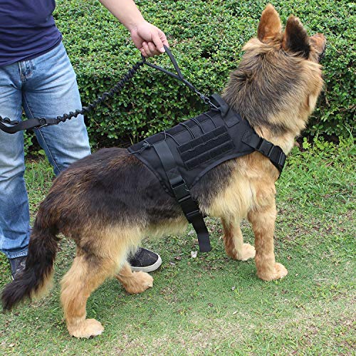 Ducomi Arnés Táctico Militar para Perro K9, Perros de Entrenamiento y de Trabajo - Arnés Chaleco para Perros Medianos, Grandes, Pastor Alemán, Pitbull, Rottweiler (Black, XL)