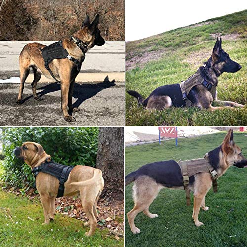 Ducomi Arnés Táctico Militar para Perro K9, Perros de Entrenamiento y de Trabajo - Arnés Chaleco para Perros Medianos, Grandes, Pastor Alemán, Pitbull, Rottweiler (Black, XL)