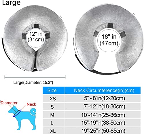 Ducomi Collar de Recuperación Inflable para Perros, Cono de Cuello Isabelino Ajustable para Mascotas Recuperación de Cirugía o Heridas - Previene la Infección por Arañazos y Picaduras (Rosa, M)