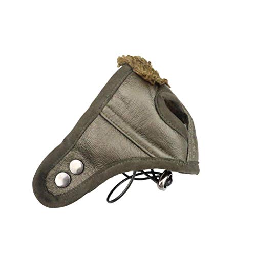 Ducomi Gorro piloto para perro – Gorro Aviador de piel – Accesorio disfraz para carnaval, Halloween y fiestas – Revestimiento de suave y cálido pelo – Regalos para perros (Olive, XL)