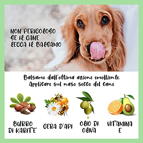 Dulàc Balsamo Nariz Perro Natural y Sin Fragancia con Manteca De Karité, Vitamina E y Cera De Abejas - Crema para Perros Reparadora y Hidratante, Bálsamo para Perros Nasal Made in Italy