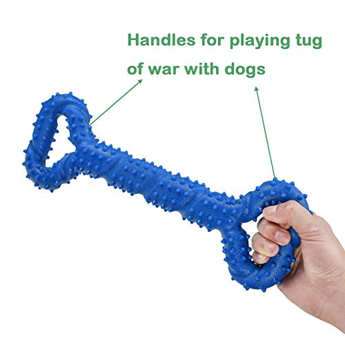 Duros Juguetes morder para Perros, 13 Pulgada Goma Juguete Forma de Hueso con Superficie Convexa Resistente Juguetes interactivos para Cachorro de Perros pequeños medianos y Grandes