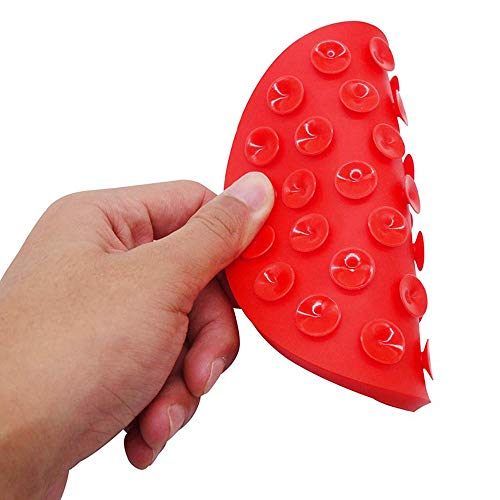 DXIA 2 Piezas Almohadilla Lamer de Perros para Ducha, Alimentador Lento Tapete para Lamer Potente Dispositivo de Distracción de Succión, Compañero de Ducha para Mascotas, Azul, Rojo