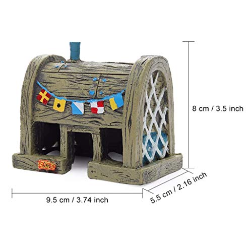 DYRCJ Acuario Caja Paisaje Piña Casa para Evitar Esponja De Cueva Esponja De La Escena De La Creación De Tanques De Peces De Dibujos Animados Ornamentos Peces Y Camarones Escape Cueva (3-Piece House)