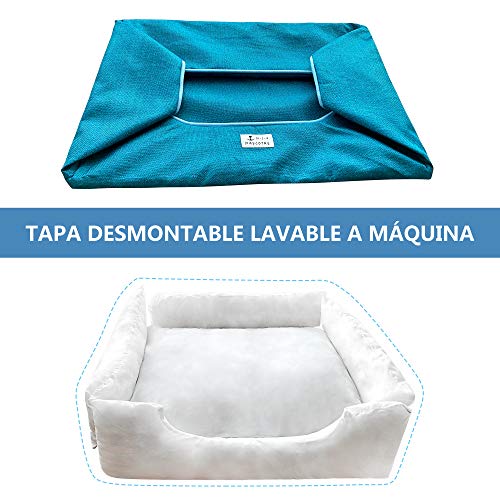 DZL- Cama de Perros y Mascotas Básica Desmontable y Extraíble Regalo Manta Perro Camas para Perros Gatos Alfombra para Mascotas (XXL-82 * 102 * 25CM, Azul)