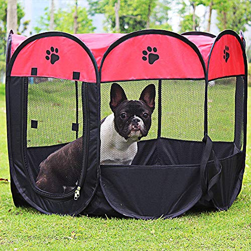 DZL- Parque para Perros Grandes Tienda de Campaña Plegable para Mascotas Playpen Perro Gato Cachorros Portátil Plegable (65 * 65 * 43CM)