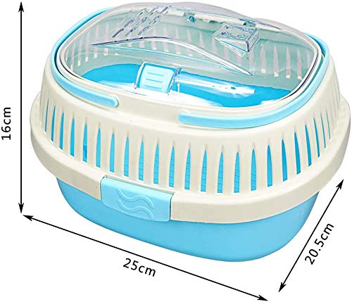 DZL- Transportín Conejos Transportín 2 Asas Transportín Roedores Pico transportin cobaya (25 * 20.5 * 16CM, Turquesa)