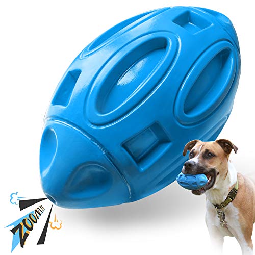 EASTBLUE Juguete chillón para perros para mordedores agresivos: Pelota de goma para masticar con sonido, casi indestructible y duradera para razas medianas y grandes