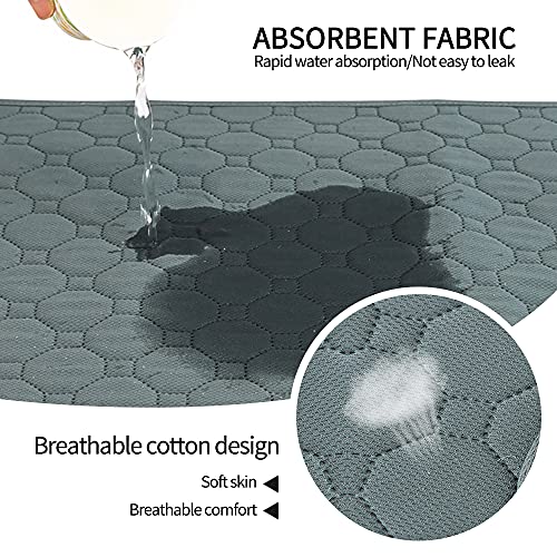 Eastlion Alfombrillas de Entrenamiento para Cachorros,Lavables,Reutilizables,Diseño de 4 Capas,Suaves/Súper Absorbentes,Apto para Perros y Gatos(2 Piezas 60x45 cm) S-Gris