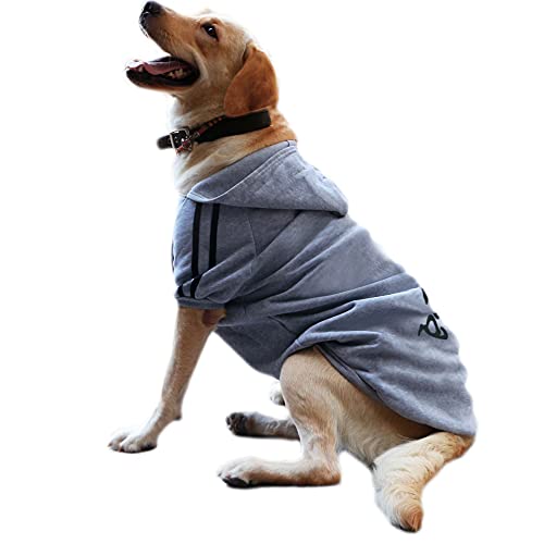 Eastlion Ropa Perro Grande,Cálido Sudadera con Capucha para Perros Algodón Suéter Chaqueta Abrigo Costume Pullover para Mascota Perro Gato (Gris,4XL)