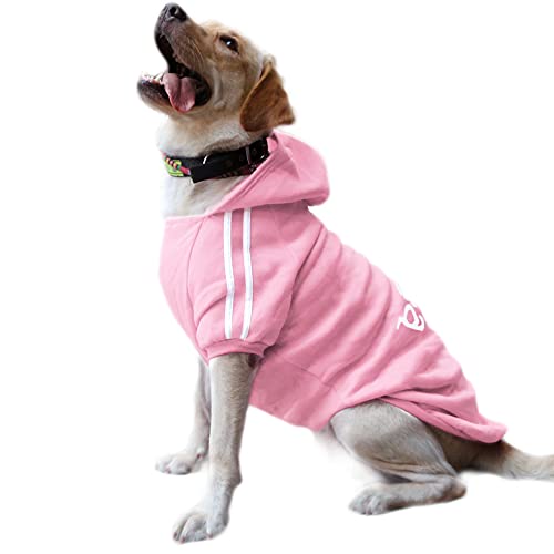 Eastlion Ropa Perro Grande,Cálido Sudadera con Capucha para Perros Algodón Suéter Chaqueta Abrigo Costume Pullover para Mascota Perro Gato (Rosado,9XL)