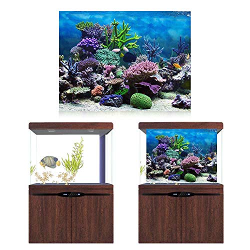 EBTOOLS Adhesivo de Fondo para Acuario, Póster, Telón de Fondo, Decoración de Acuario, Pegatina de PVC, Fondo del Océano, Decoración de Tanque de Peces, Pegatina Impermeable(122 * 46cm)