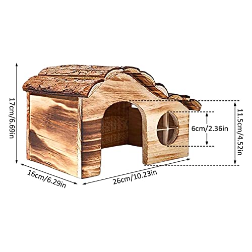 Ecoticfate Small Animal Hideout House Caseta Protectora de Madera para Animales pequeños como erizos hámsteres Conejillos de Indias Ratones Chinchilla Refugio para Mascotas pequeñas a Prueba