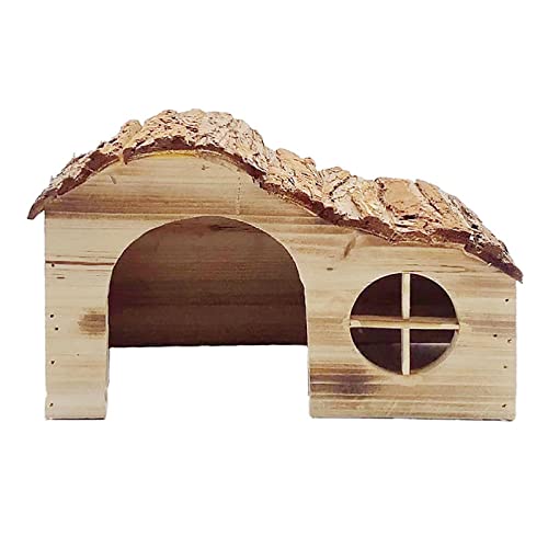 Ecoticfate Small Animal Hideout House Caseta Protectora de Madera para Animales pequeños como erizos hámsteres Conejillos de Indias Ratones Chinchilla Refugio para Mascotas pequeñas a Prueba