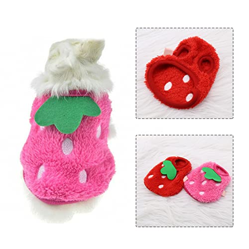 ECSiNG 2 x ropa de cerdo de India, rosa y rojo pequeño de compañía, de invierno, de peluche, ropa cálida para abrigos, para conejos, chinchillas