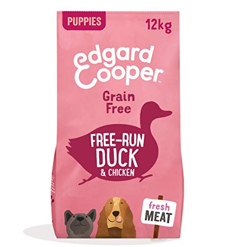 Edgard & Cooper Pienso Cachorros Comida Seca Natural Sin Cereales 12kg Pato y Pollo, Fácil de digerir, Alimentación Sana Sabrosa y equilibrada