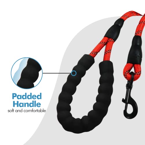 Edipets, Correa Perro, Correas para Perros, para Cachorro, Pequeños, Medianos y Grandes, 1,2 m, 1,5 m, 2,2 m, Correa Perro Adiestramiento (120 CM, Rojo)