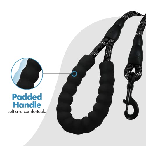 Edipets, Correa Perro, Correas para Perros, para Cachorro, Pequeños, Medianos y Grandes, 1,2 m, 1,5 m, 2,2 m, Correa Perro Adiestramiento (150 CM, Negro)