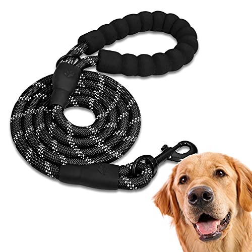 Edipets, Correa Perro, Correas para Perros, para Cachorro, Pequeños, Medianos y Grandes, 1,2 m, 1,5 m, 2,2 m, Correa Perro Adiestramiento (150 CM, Negro)