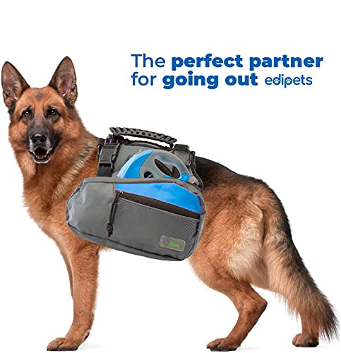 Edipets, Correa Perro Extensible, Retráctil, 8 Metros, Incluye Dispensador de Bolsas, Cinta Flexible para Adiestramiento y Paseo, para Perros Pequeños, Medianos y Grandes (Azul, 8 Metros)