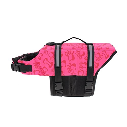 EgBert S Pet Acuático Reflectante Preservador Flotador Chaleco Perro Gato Saver Vida Chaqueta Nueva - Rosa