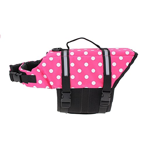 EgBert S Pet Acuático Reflectante Preservador Flotador Chaleco Perro Gato Saver Vida Chaqueta Nueva - Rosa