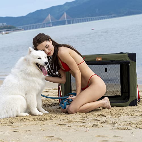 Ekiby Caja de transporte plegable para perros y gatos pequeños y medianos (80 x 55 x 55 cm)