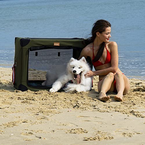 Ekiby Caja de transporte plegable para perros y gatos pequeños y medianos (80 x 55 x 55 cm)