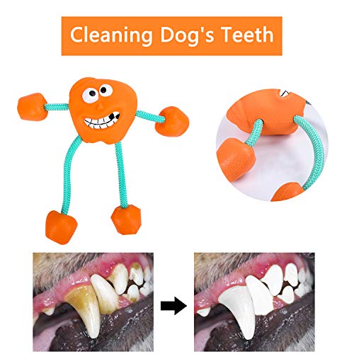 EKKONG Juguetes para Perros,Juguete para Masticar para Perros,Juguete masticable y chirriante Interactivos, Pet Molar Bite Toy,Juguete de Resistente Caucho Natural