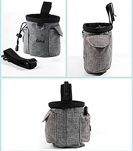 Elehui Bolsa para adiestramiento de perros Snack bolsa de entrenamiento para perros Bolsa para comida para perros animales Multifuncional Snack para adiestramiento del perro Viaje al aire libre Gris