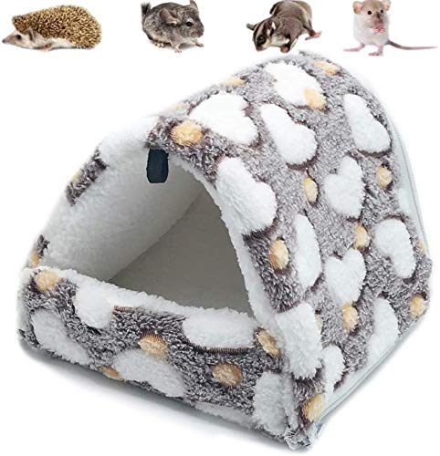 ELEpure Hamster Hamaca para jaula, cama colgante de peluche para pequeños animales, ropa de cama de cerdo de India, Nid, escondite para escoba de erizo gerbolas, invierno, cálido, suave, (22 x 21 cm)