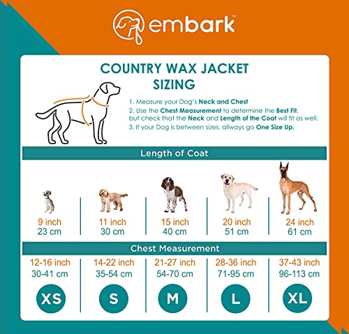 Embark Pets Chaqueta de cera para perros – Abrigos para perros para mantenerse cómodos en los días más fríos de invierno, nuestro abrigo de invierno para perros viene en 4 tamaños (grande, marrón)