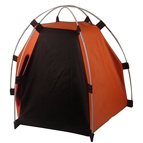 ERUW Tienda Plegable Portátil para Perros Casa de Gato Casa con Cama, Animales Impermeables al Aire Libre Refugio Wigwam, Viajes Camping Jaula para Mascotas en Entrada Puerta Tamaño 7.8 * 9.4 Inch