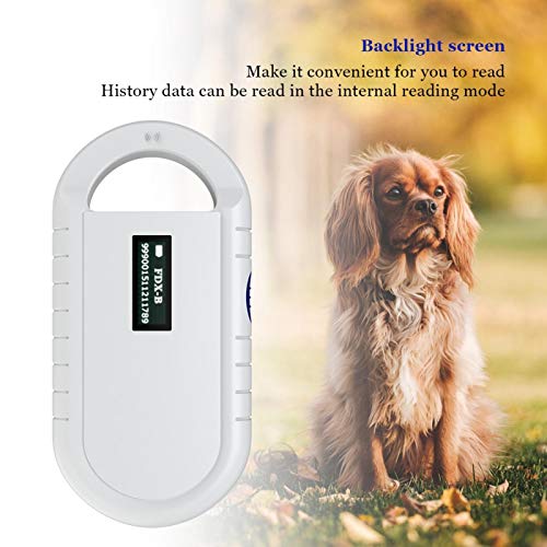 Escáner De Microchip para Mascotas Lector De RFID Universal Etiqueta De Escritura para Perros Lector De Chips 134,2 KHz Estándar ISO11784 / 5 FDX B ID64 Lector De Chips De Animales Portátil De Mano