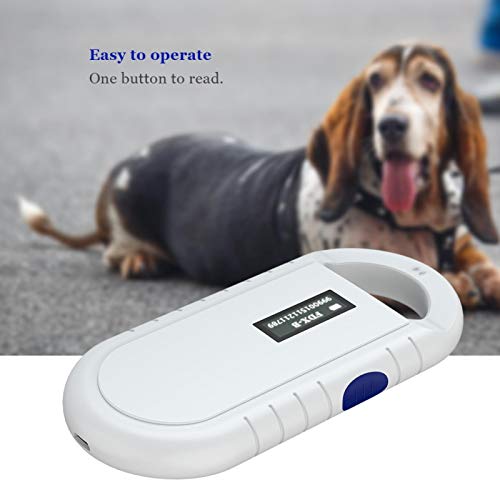 Escáner De Microchip para Mascotas Lector De RFID Universal Etiqueta De Escritura para Perros Lector De Chips 134,2 KHz Estándar ISO11784 / 5 FDX B ID64 Lector De Chips De Animales Portátil De Mano