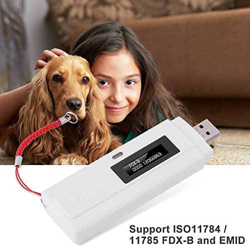 Escáner de Microchip para Mascotas Portátil, Lector de Pet Microchip Scanner RFID 134.2Khz, Carga USB Escáner de Identificación de Mascotas para Mascotas con Pantalla OLED para Seguimiento de Animales