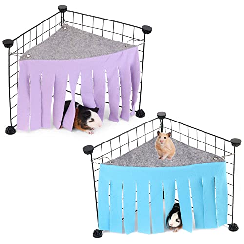 Escondite para Hámster Hamaca Tienda para Hámsters 2 Piezas Esquina de Escondite para Mascotas Hamaca para Hámster Accesorios Escondite para Animales Pequeños para Hámster Hurones Chinchilla Cobaya