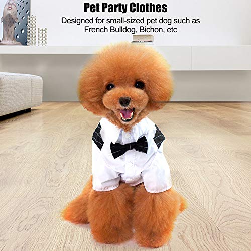 Esenlong Traje de negocios para perros y perros, esmoquin formal, divertido, para perros, cachorros, para perros pequeños, Chihuahua, Bichon Frise S