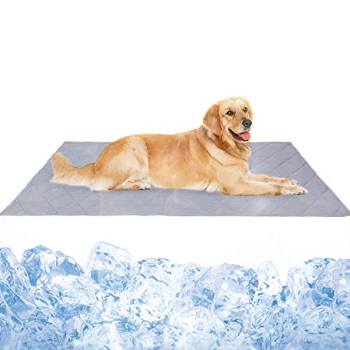 Esterilla de refrigeración para Perros y Gatos, Alfombrilla de refrigeración para Mascotas, 110 x 80 cm, cojín de refrigeración Lavable, Manta de Verano, Manta de Dormir, casa y de Viaje