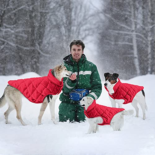 Etechydra - Chaqueta de Abrigo para Perro, Abrigo cálido para otoño e Invierno, Ropa de Perro Suave de Forro Polar, Chaquetas Ligeras y acogedoras para Perros pequeños, Rojo S