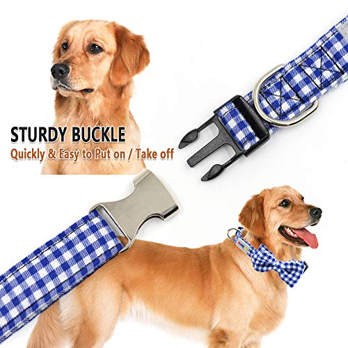 Etechydra Collar de perro con pajarita de eliminación, pajarita para perro, perro mascotas y gatos, collar de perro ajustable para perros pequeños, medianos y grandes, collar de perro azul S