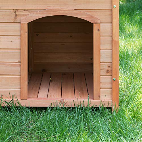 EUGAD Casetas para Perros de Madera Jaula/Casa para Perros Gatos Conejo Cobaya Impermeable 103x71x66 cm Marrón Claro 0003TL