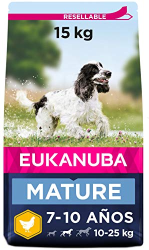 EUKANUBA Alimento seco para perros maduros de raza mediana, rico en pollo fresco 15 kg