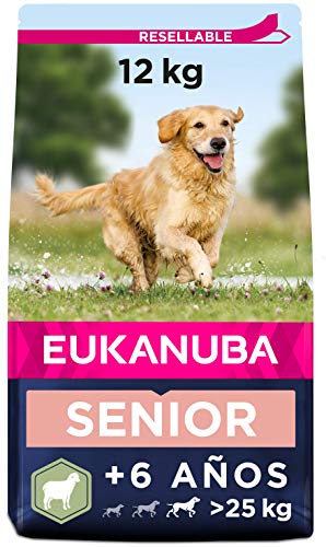 EUKANUBA Alimento seco para Perros Senior de Razas Grandes, Rico en Cordero y arroz, 12 kg