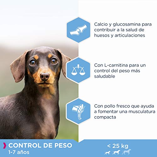 EUKANUBA Daily Care Alimento seco para perros adultos de raza pequeña y mediana, receta de control de peso con pollo fresco, bajo en grasa, 2.3 kg