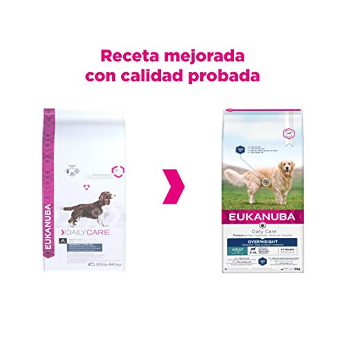 EUKANUBA Daily Care Alimento seco para perros con sobrepeso y esterilizados, bajo en grasa, 12 kg (Paquete de 1)