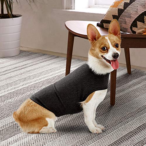 EVTSCAN Chaqueta Anti-ansiedad para Perros, Gris Oscuro, Camisa para Perros, Chaqueta Anti-ansiedad, Camisa para aliviar el estrés, Mantener la Ropa Tranquila(L)