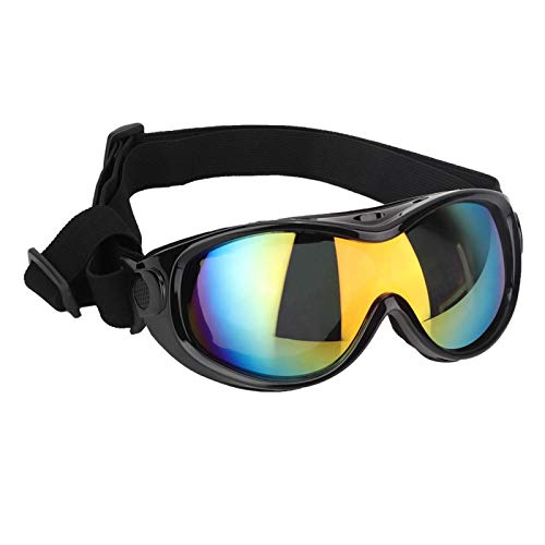 EVTSCAN Gafas para Perros pequeños, Gafas de Sol para Perros Anti-UV, Impermeables, a Prueba de Viento, a Prueba de Nieve, para Perros, con Correas Flexibles para Gatos, Cachorros(Negro)